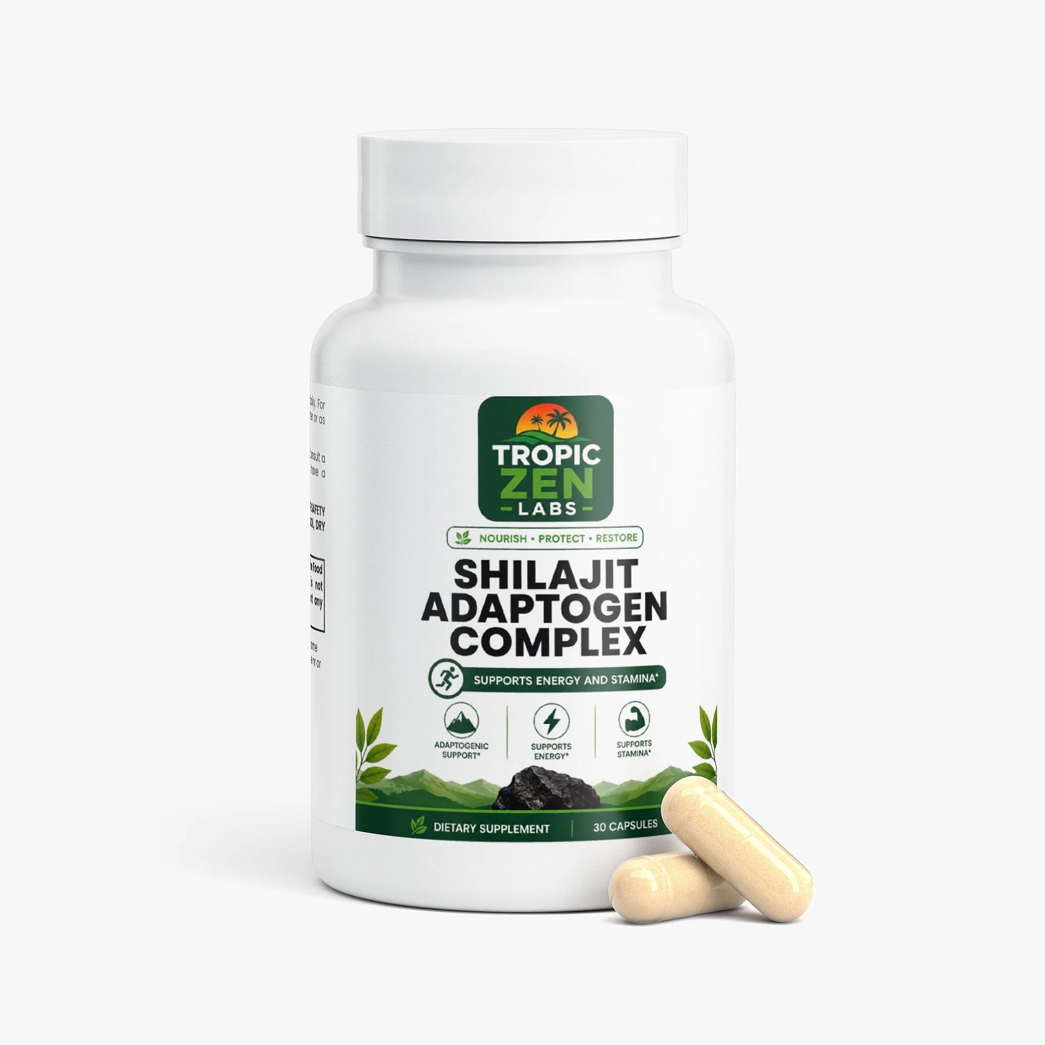 TropicZen Shilajit Adaptogen Complex product bottle