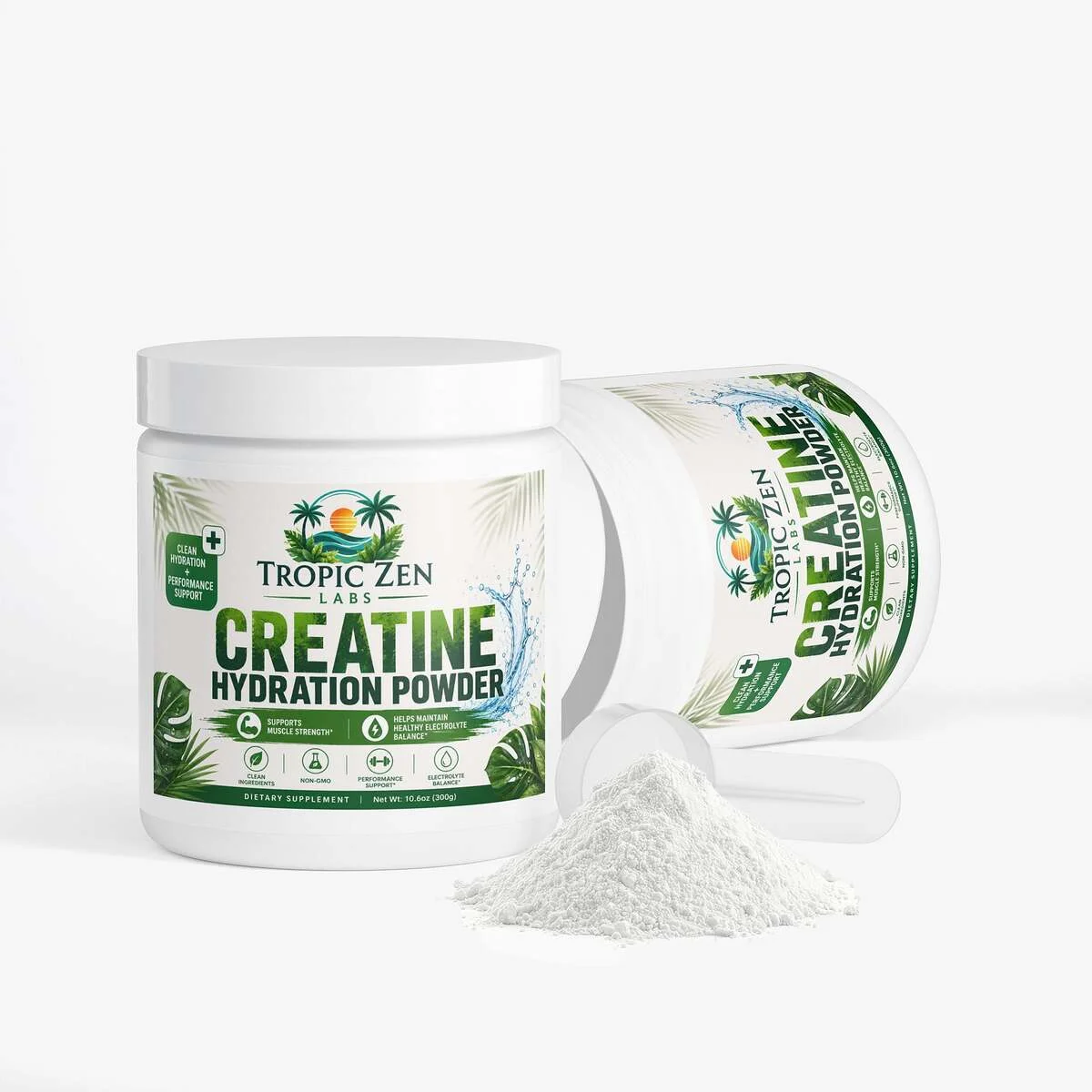 Open bottle of Creatine Hydration Powder