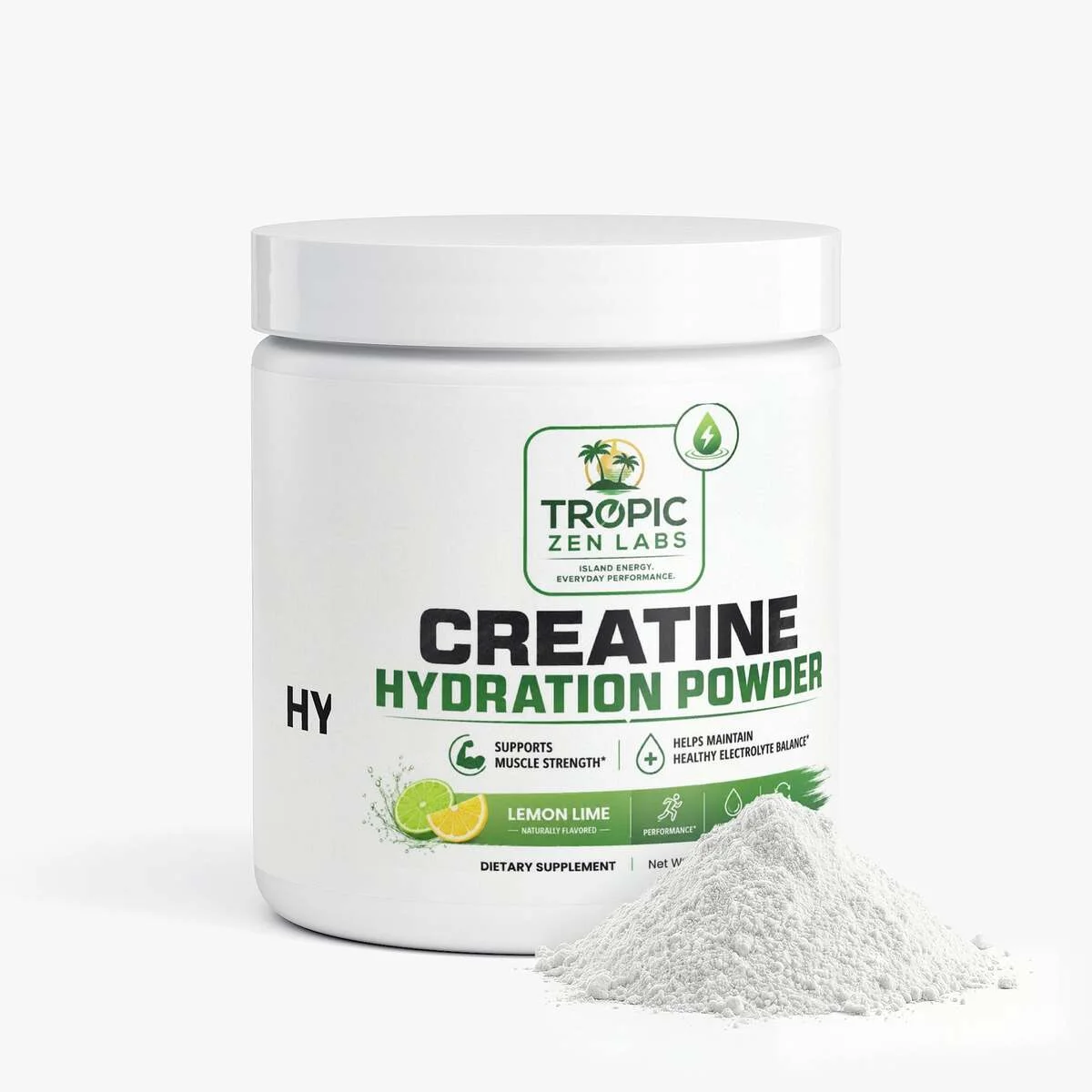 Creatine Hydration Powder wellness product lifestyle image by TropicZen