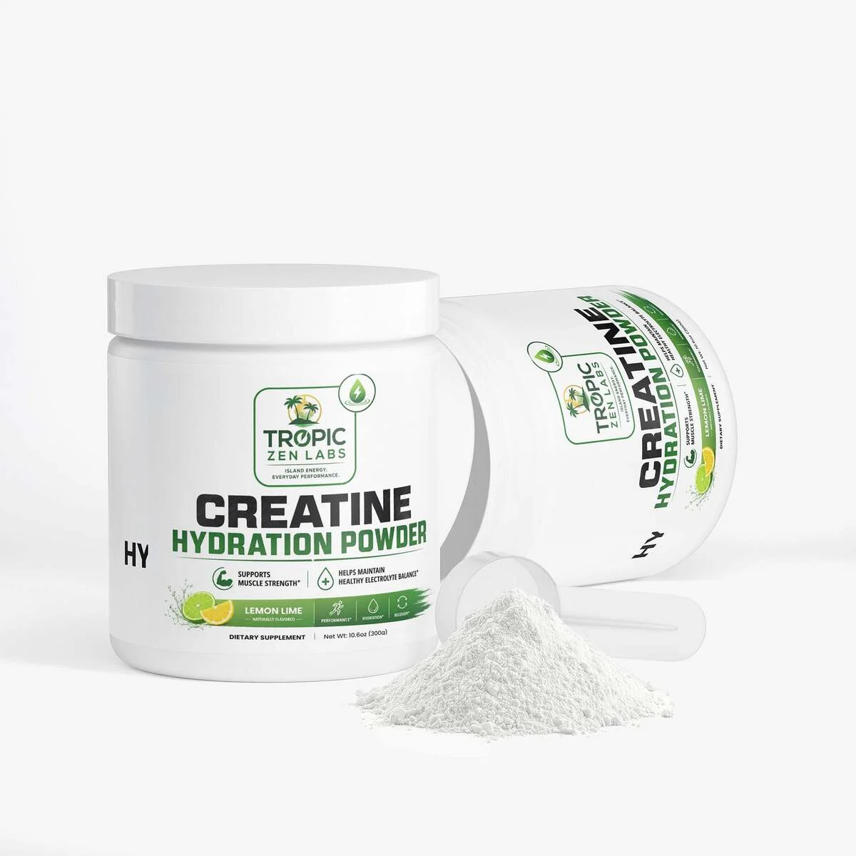 Open bottle of Creatine Hydration Powder