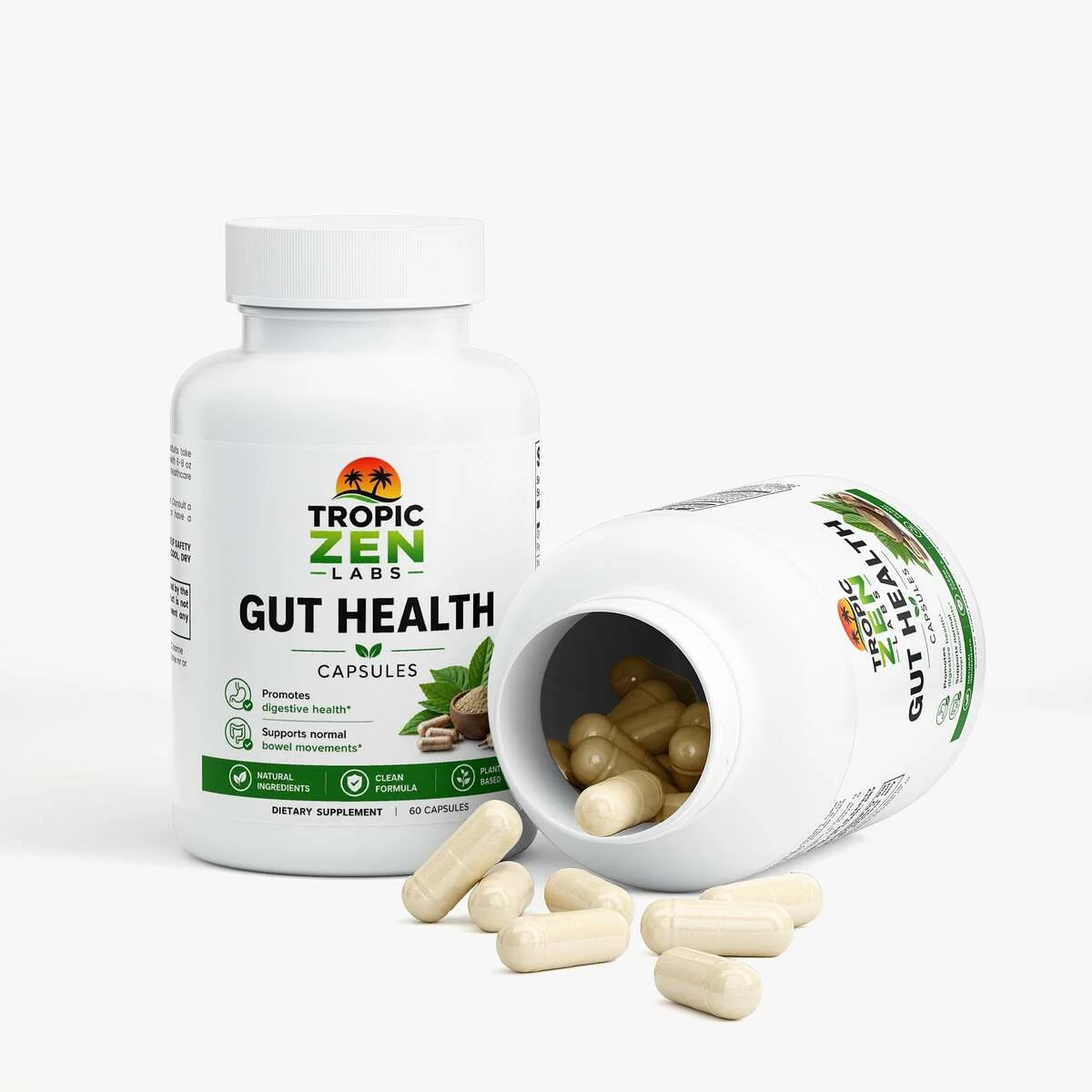 Open bottle of Gut Health