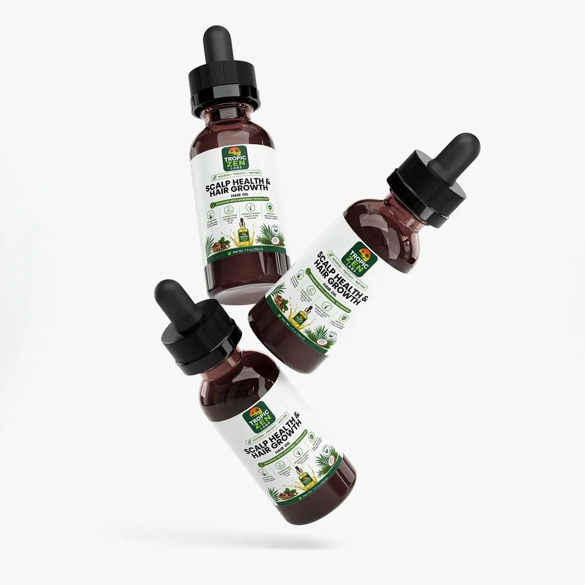 Close up of Hair Oil for Scalp Health and Hair Growth capsules
