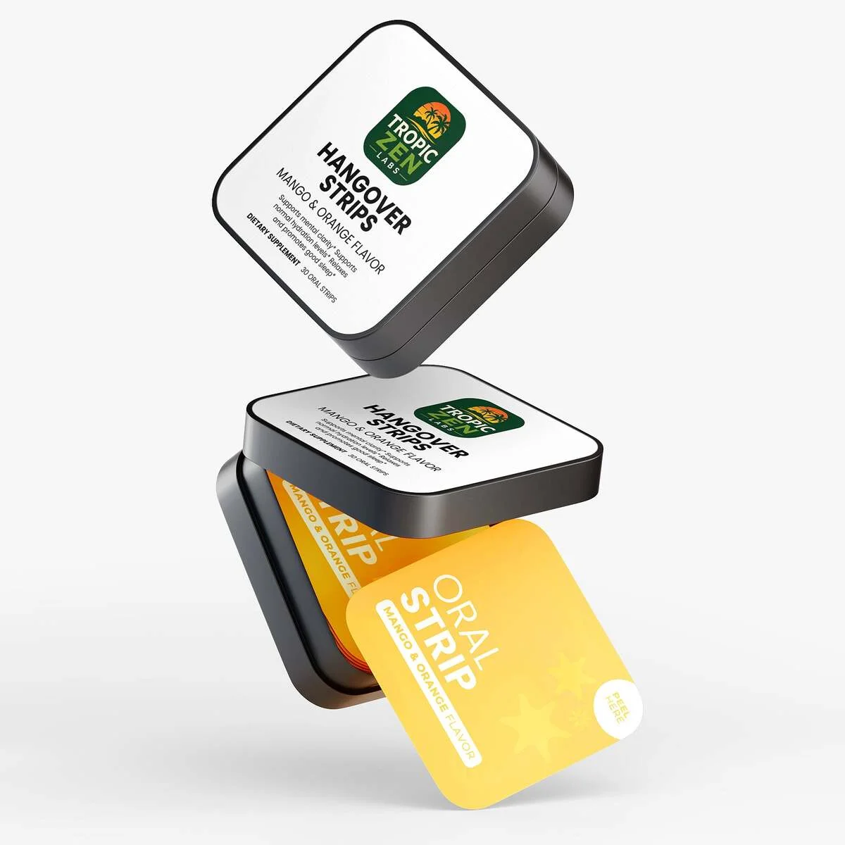 Close up of Hangover Strips capsules