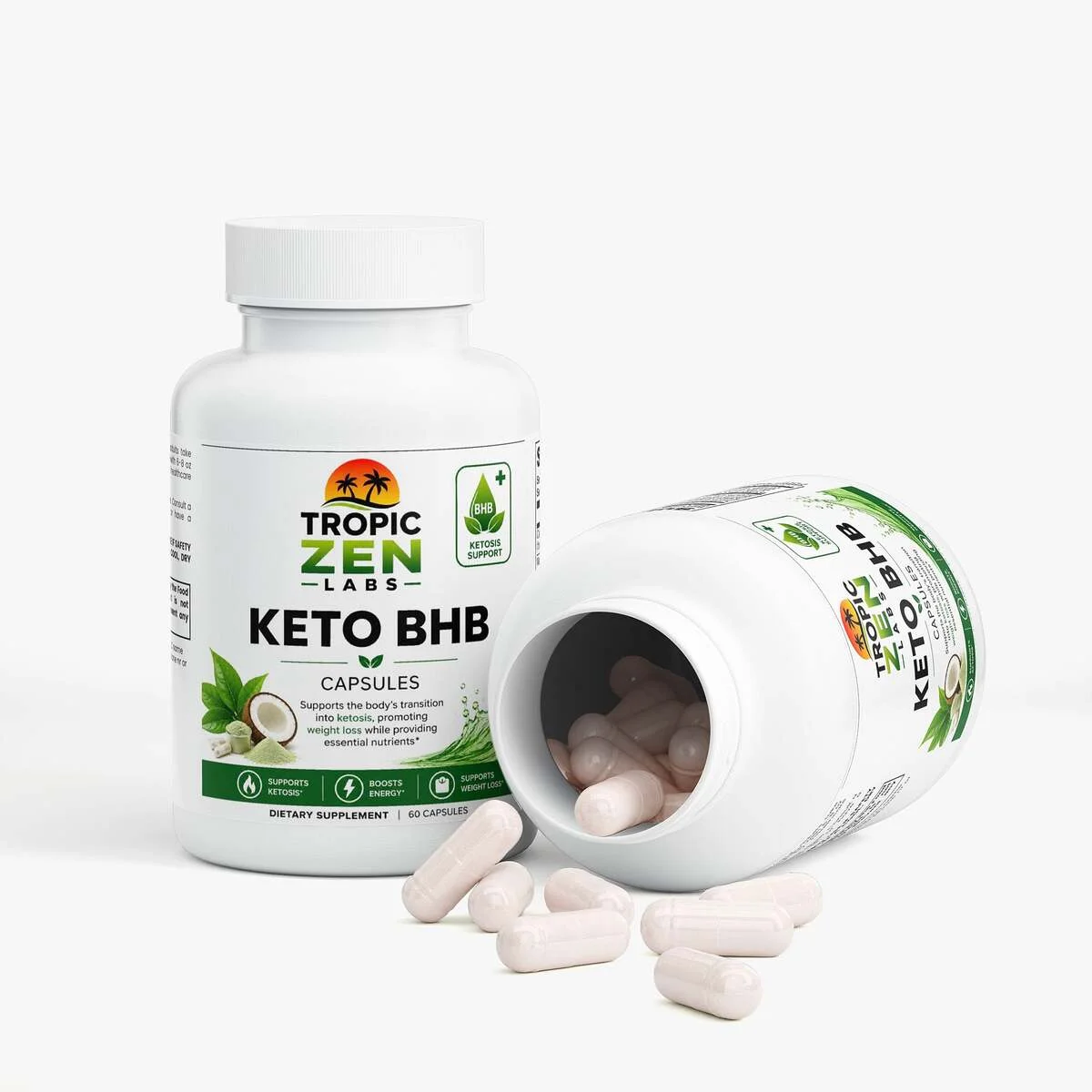 Open bottle of Keto BHB