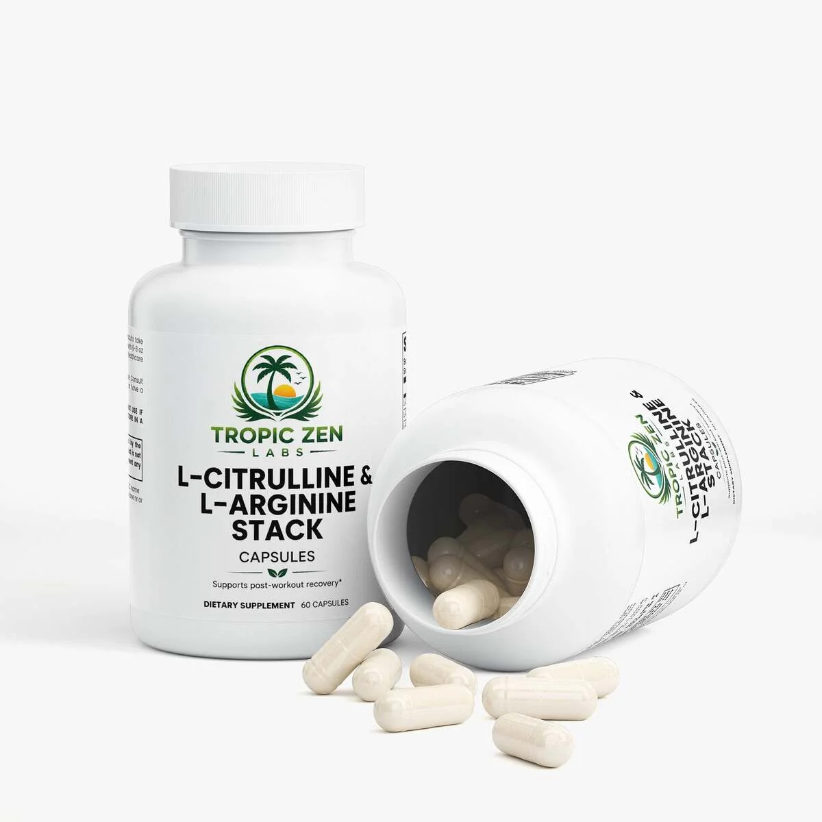 Open bottle of L-Citrulline & L-Arginine Stack
