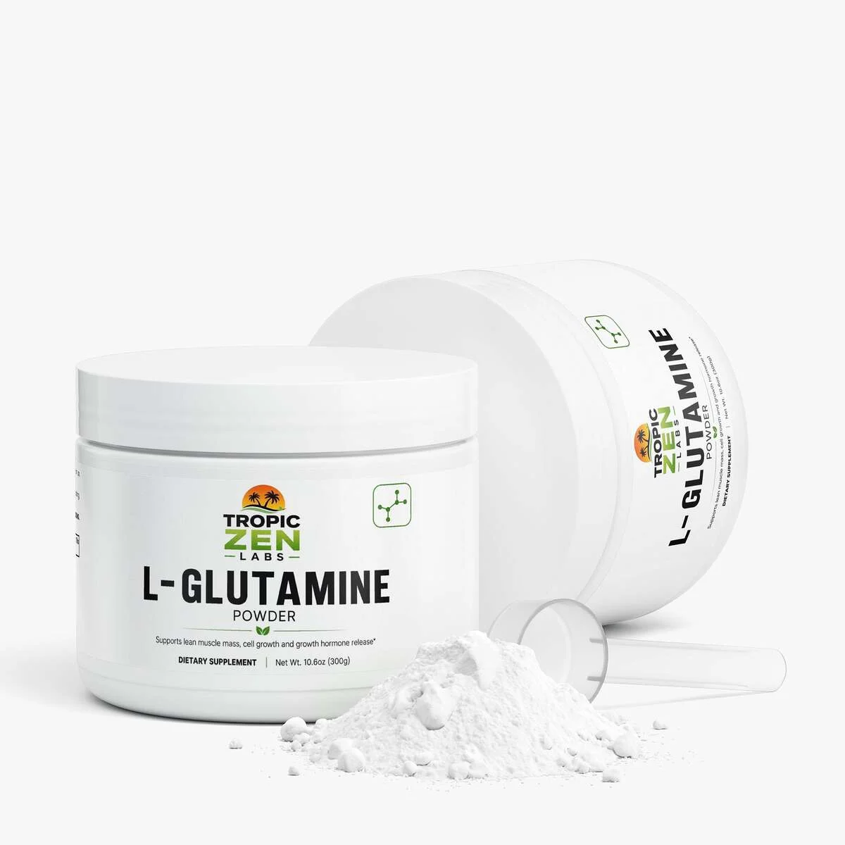 Open bottle of L-Glutamine