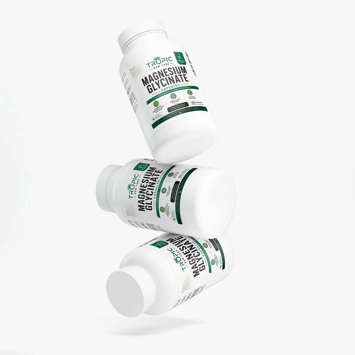Close up of Magnesium Glycinate capsules