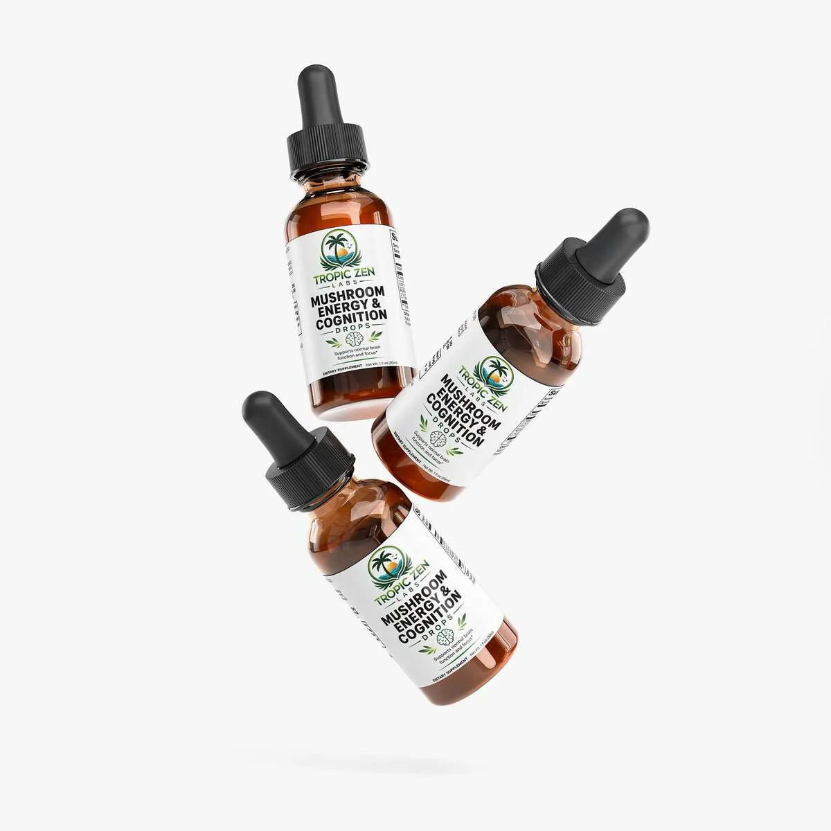 Close up of Mushroom Energy & Cognition Drops capsules