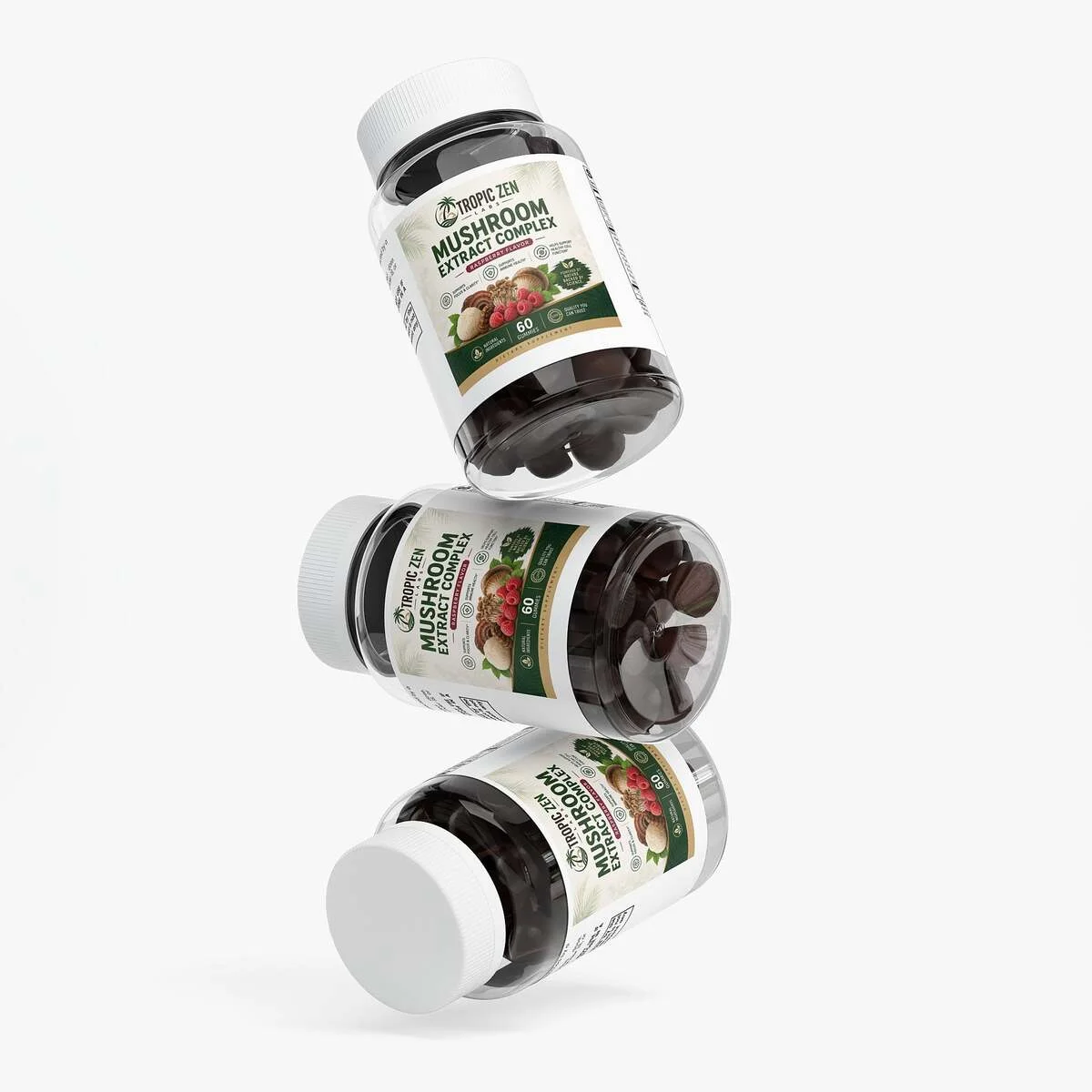 Close up of Mushroom Extract Complex capsules