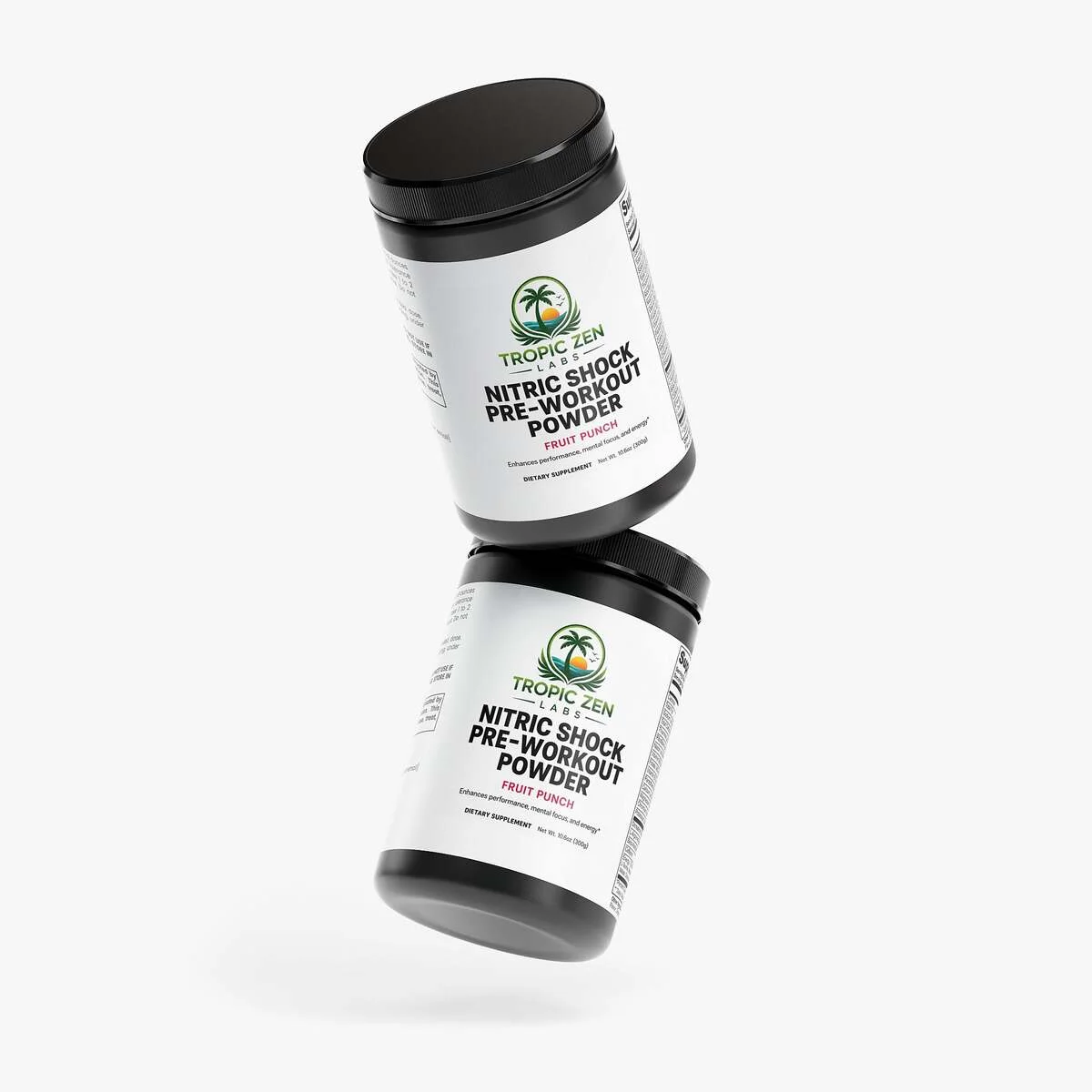Close up of Nitric Shock Pre-Workout Powder (Fruit Punch) capsules