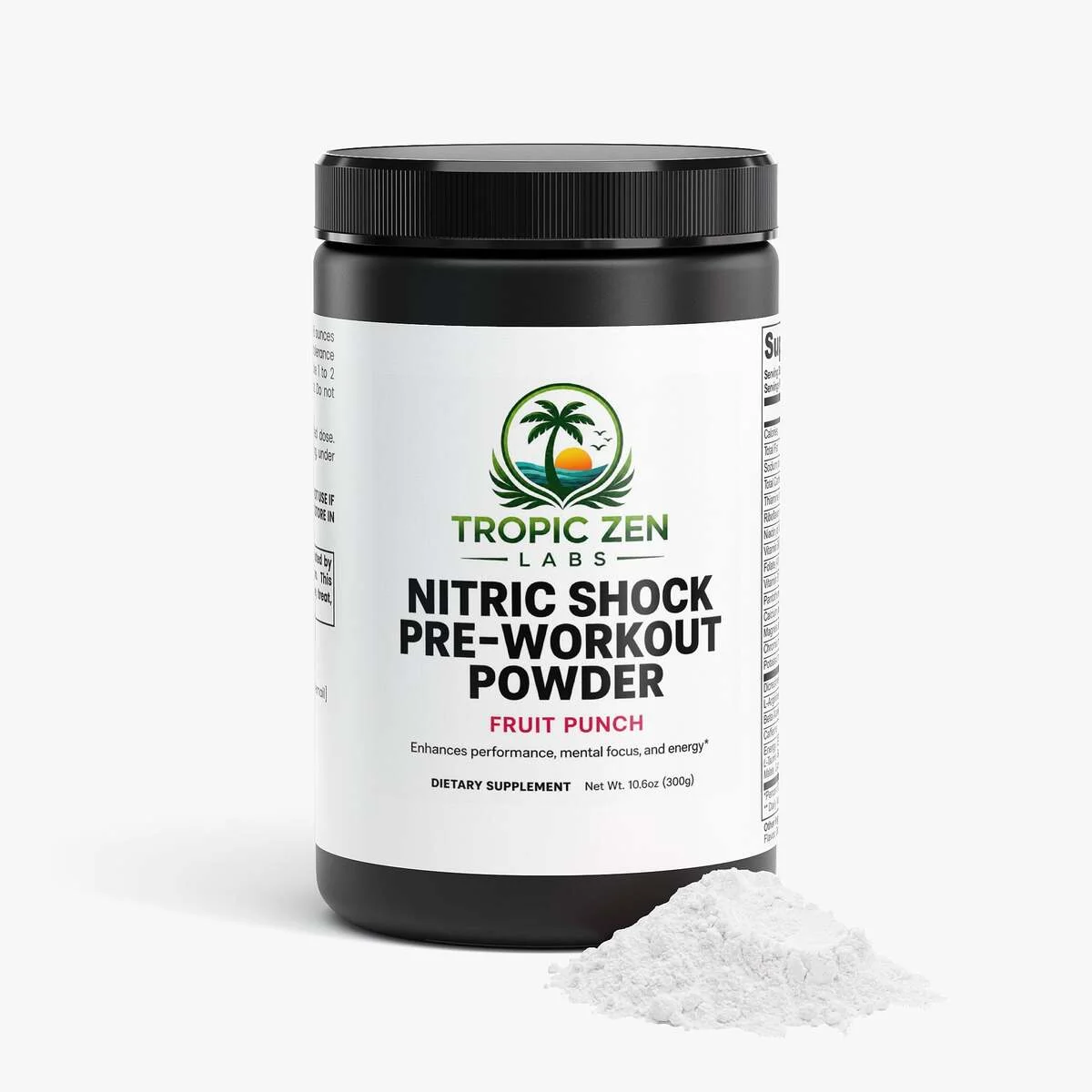 Nitric Shock Pre-Workout Powder (Fruit Punch) wellness product lifestyle image by TropicZen