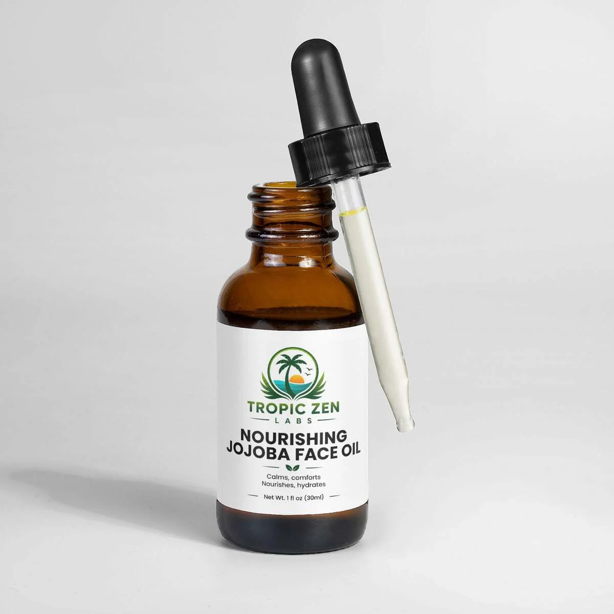Nourishing Jojoba Face Oil wellness product lifestyle image by TropicZen