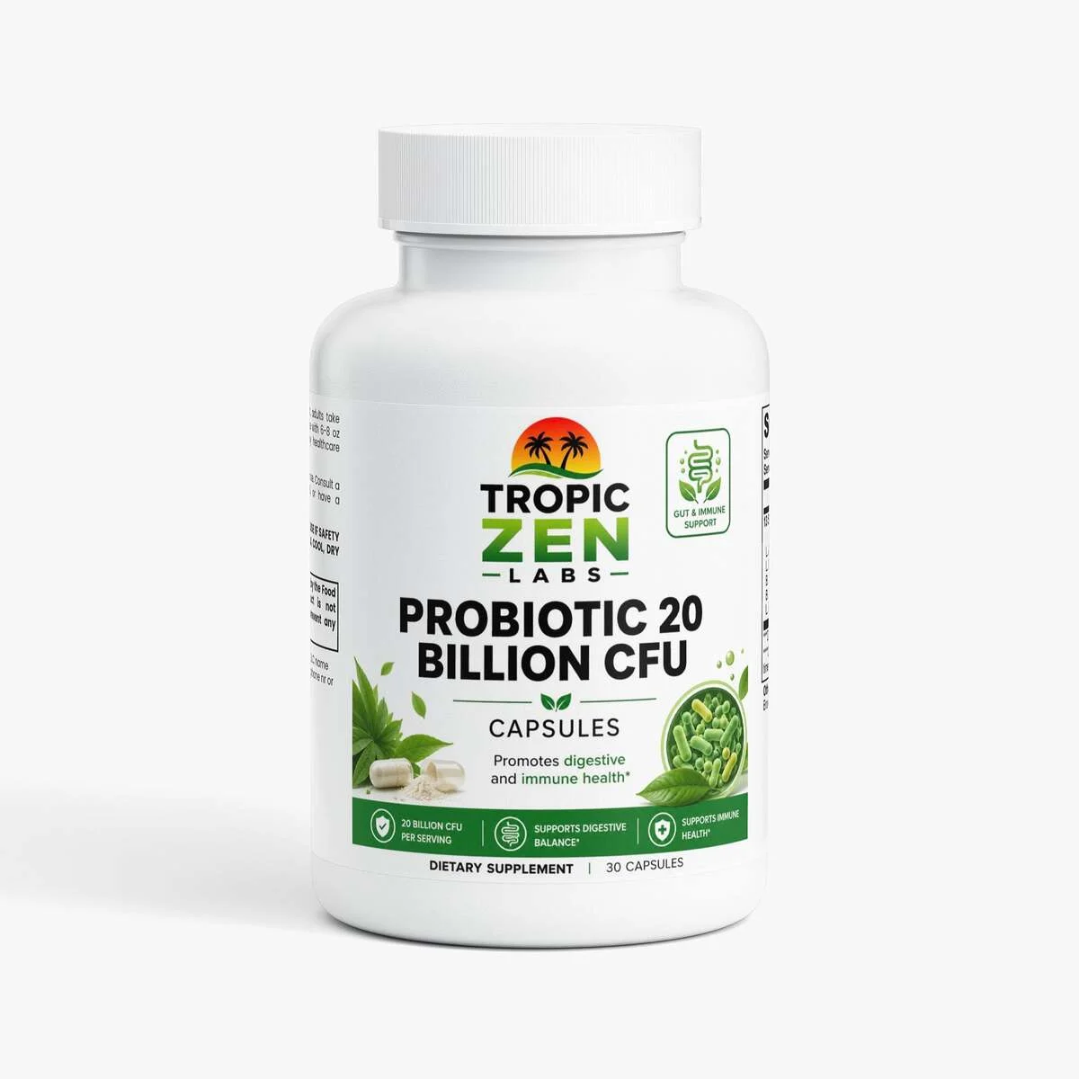 Probiotic 20 Billion wellness product lifestyle image by TropicZen