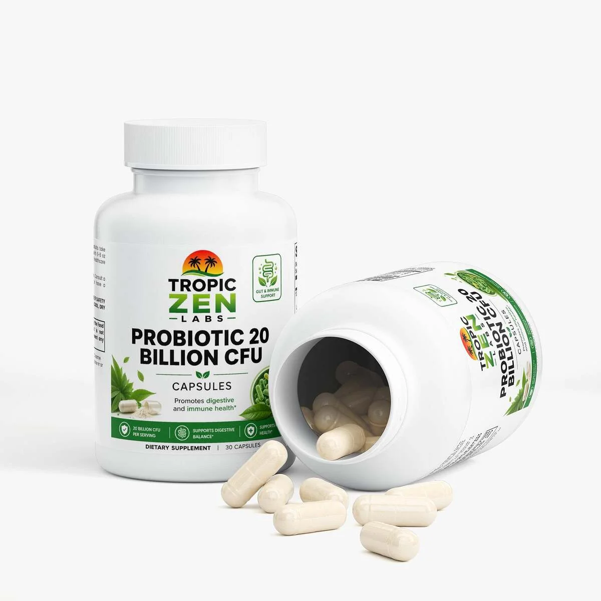 Open bottle of Probiotic 20 Billion