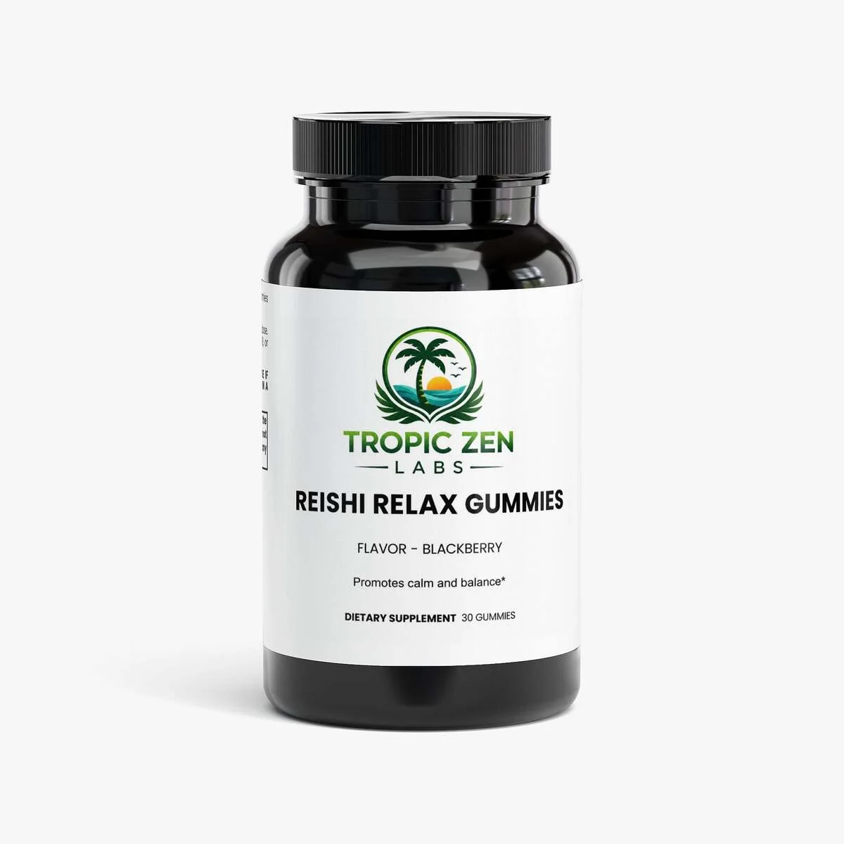 Reishi Relax Gummies supplement bottle by TropicZen Labs