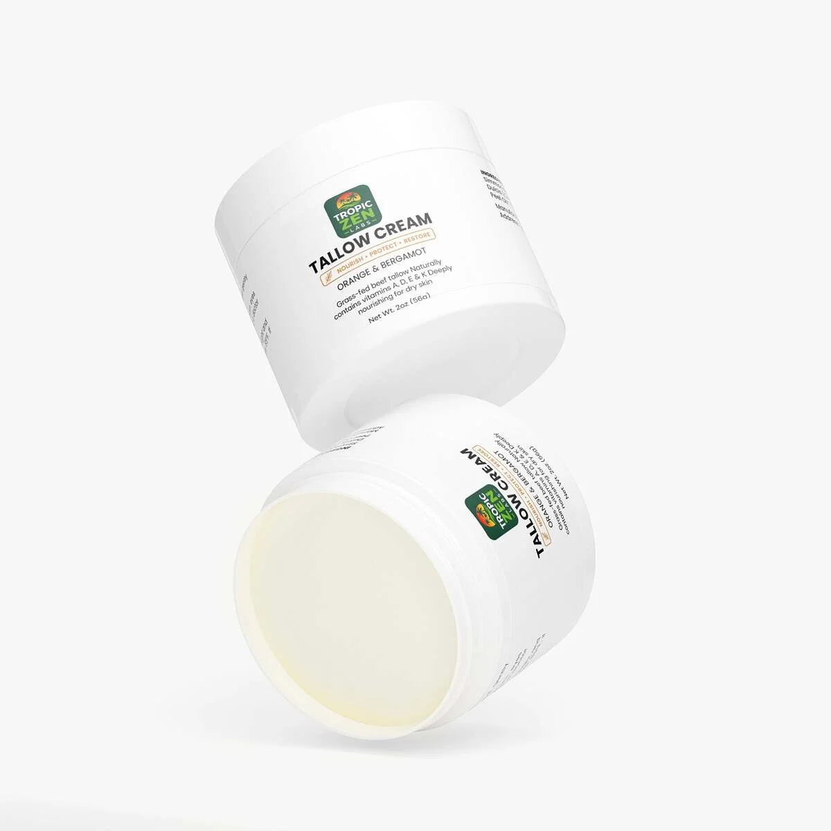 Close up of Tallow Cream Orange & Bergamot capsules