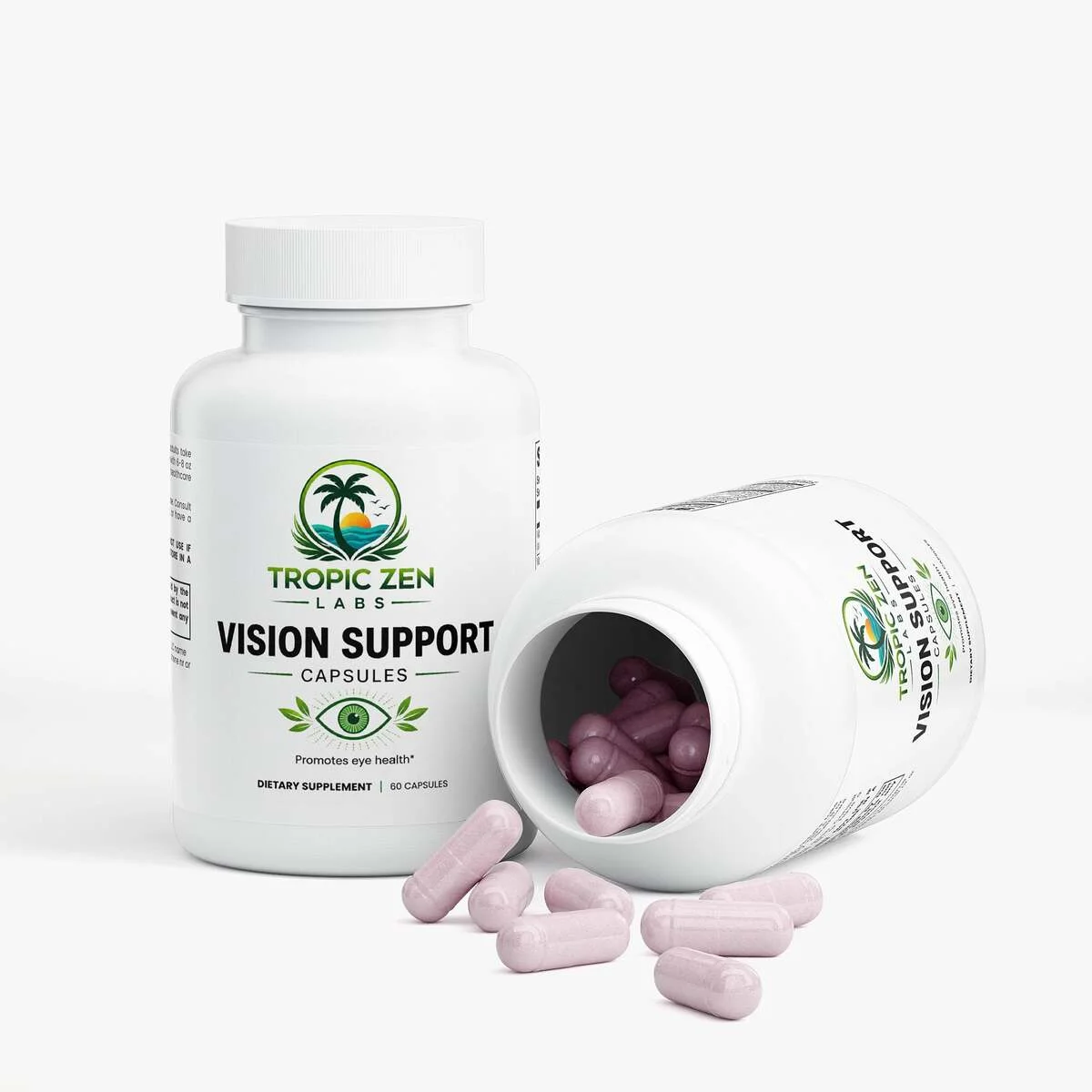 Open bottle of Vision Support